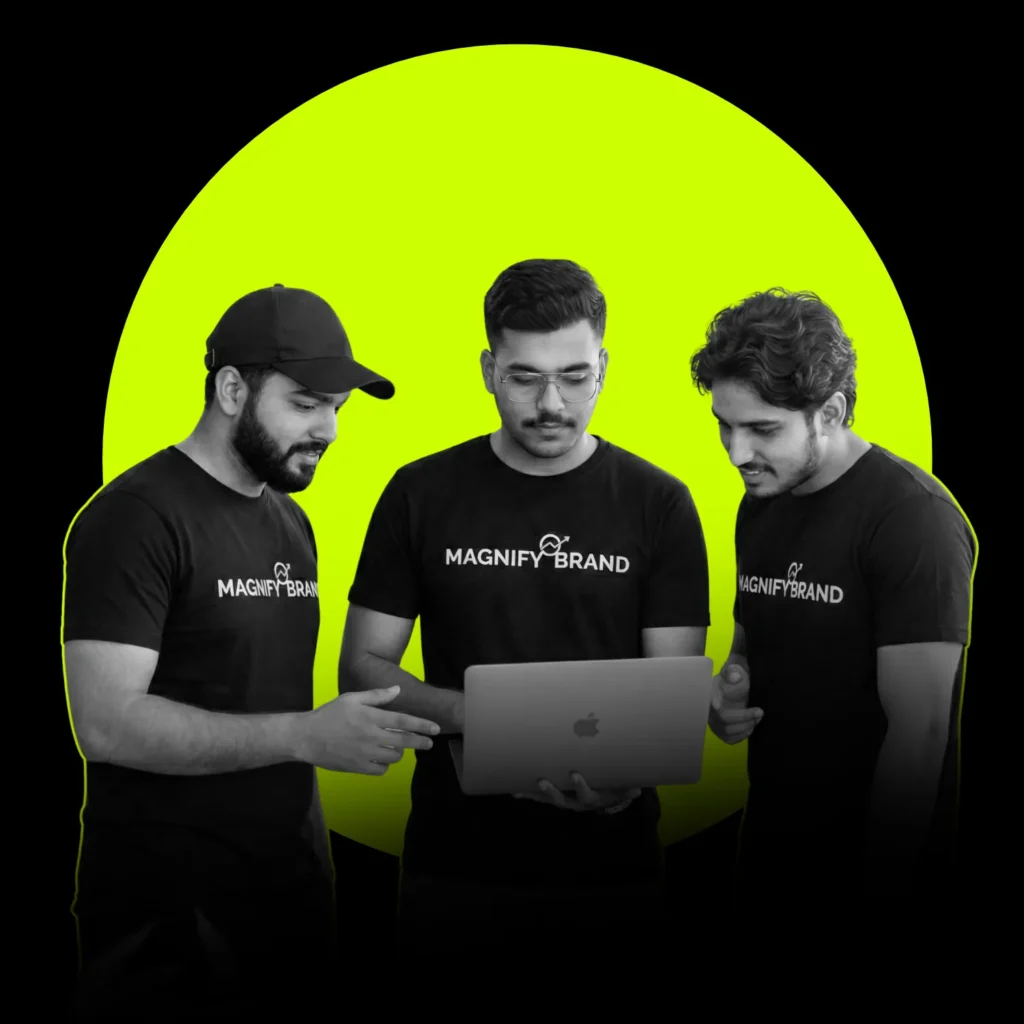 Magnify Brand team collaborating on branding and digital marketing strategy